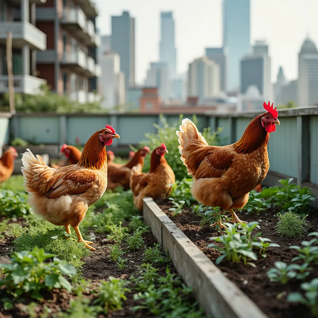 Urban rooftop chicken training
